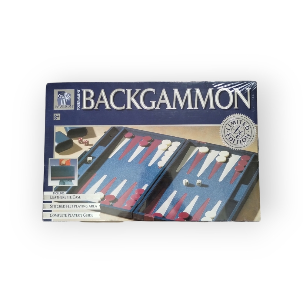 Pavilion Backgammon Limited Edition Tournament Board Game Leatherette Case NIB